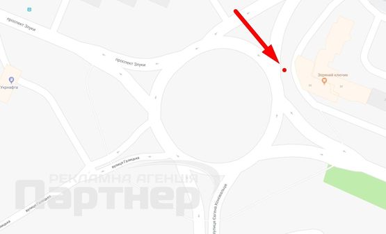 Схема рекламной плоскости по адресу Генерала Тарнавського