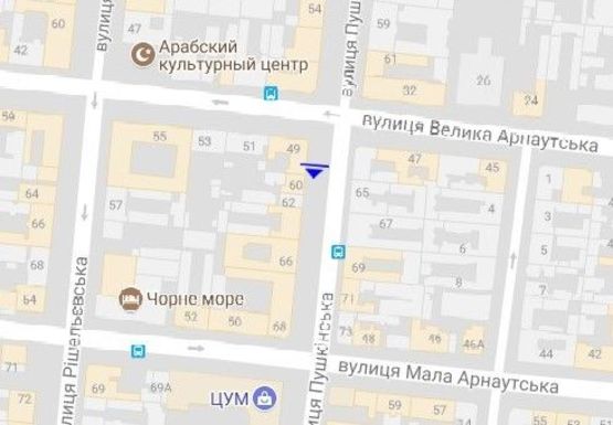 Схема рекламної площини за адресою Пушкинская ул. - Б. Арнаутская, ул.