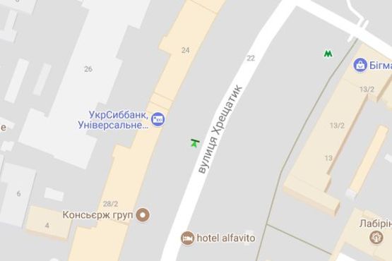 Схема рекламної площини за адресою Хрещатик вул., 26 (магазин "Цифрове фото", "Територія твоєї техніки")