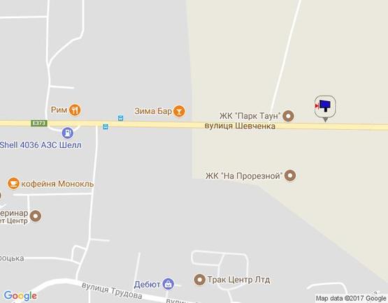 Схема рекламной плоскости по адресу м. Буча, траса М07, км 25+100 право, вул. Шевченка,  ЖК "Парк Таун", навпроти офісу "ЖК На Прорізній"