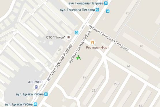 Схема рекламной плоскости по адресу Іцхака Рабіна вул., 25