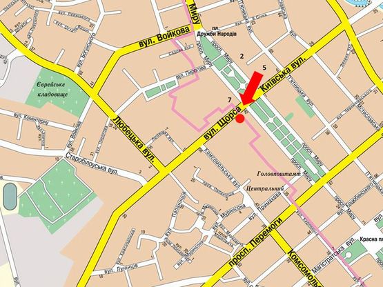 Схема рекламной плоскости по адресу ул Мазепы, 4, маг Кабани (сторона Б)