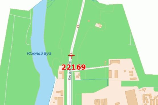 Схема рекламной плоскости по адресу Київська вул. (виїзд з міста в бік Києва)