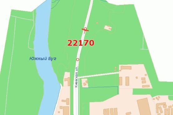 Схема рекламной плоскости по адресу Київська вул. (виїзд з міста в бік Києва)