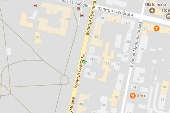 Схема рекламной плоскости по адресу Сумська вул., 54 (1)