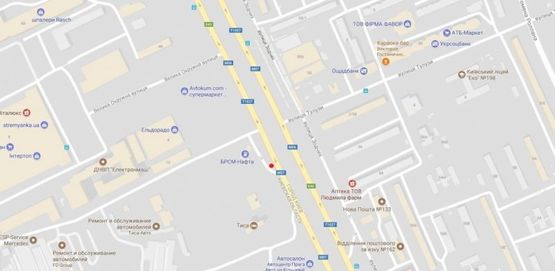 Схема рекламної площини за адресою Богатырская / Кургузова 1-а, 1,5км от Днепроводской, в направлении Межигорья