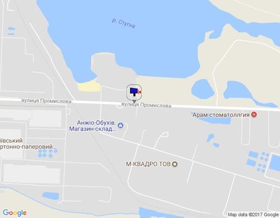 Схема рекламной плоскости по адресу м. Обухів, вул.Промислова, 14,