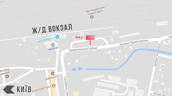 Схема рекламной плоскости по адресу Ж/д вокзал, Привокзальна площа