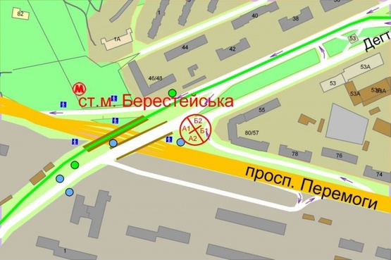 Схема рекламной плоскости по адресу Дегтяревская, 55,(М) "Берестейская"