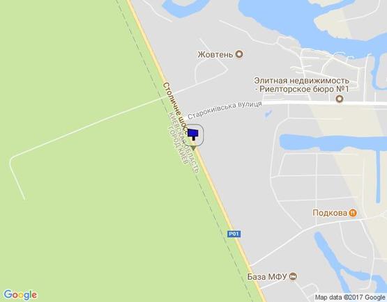 Схема рекламної площини за адресою Столичне шосе, 26 км + 200 м вправо (перед поворотом на с-й "Жовтень" в сторону Конча-Заспи)