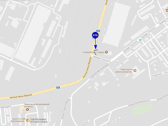 Схема рекламної площини за адресою ул. Мазепы х ул. Толстого (сторона Б)