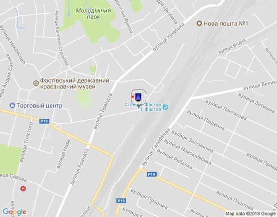 Схема рекламной плоскости по адресу г.Фастов, Привокзальная площадь