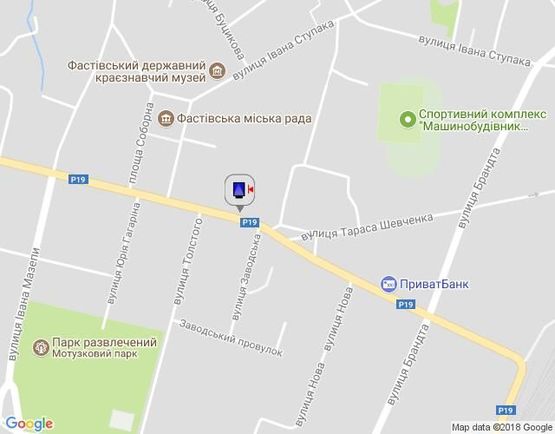 Схема рекламної площини за адресою г.Фастов,  перекресток ул.Льва Толстого и Соборной, 18