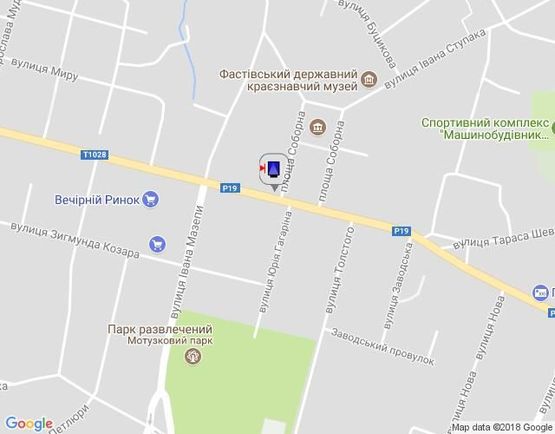 Схема рекламной плоскости по адресу г.Фастов,  ул. Соборная, Торговый центр Фастов Сити, м-н Фора,