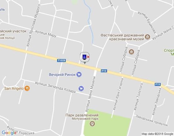 Схема рекламної площини за адресою г.Фастов, ул.Соборная, 34, Вечерний рынок