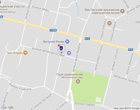 Схема рекламної площини за адресою г.Фастов, ул.1-го Травня, торговий центр м-н Фуршет Ельдорадо