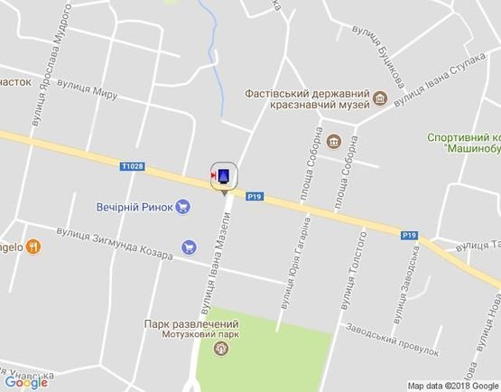 Схема рекламной плоскости по адресу г.Фастов, ул.Соборная, 43, Вечерний рынок