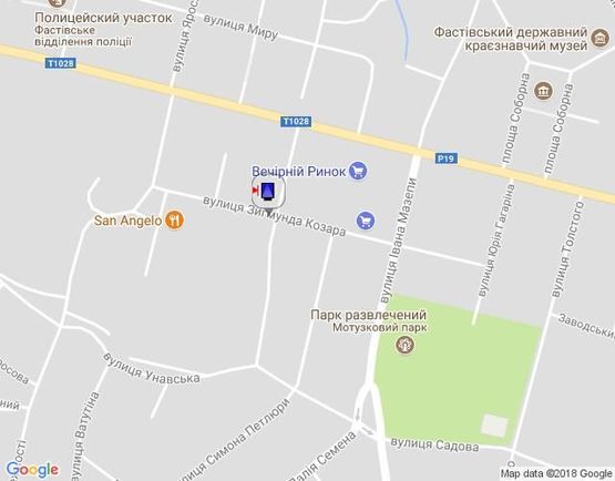 Схема рекламної площини за адресою г.Фастов, ул.1-го Травня, 16