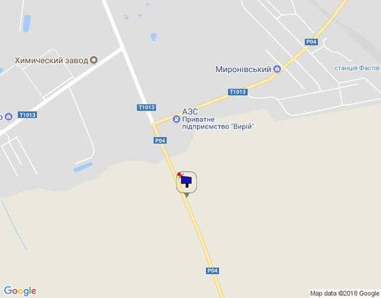 Схема рекламной плоскости по адресу г.Фастов, ул Червоный шлях, выезд из города на Б.Церковь