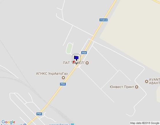 Схема рекламной плоскости по адресу г.Фастов, Кольцевая дорога, ЖД станция Фастов-2, возле заправки АГНКС УкрАвтоГаз