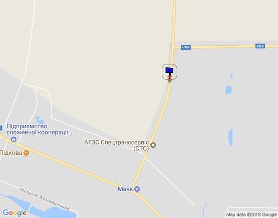 Схема рекламной плоскости по адресу г.Фастов,  ул.Бышевская, 3