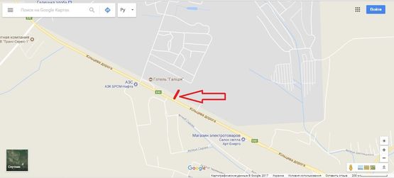 Схема рекламной плоскости по адресу Західний обхід м. Львова, км 10+350 ліворуч. Гот. ГАЛІЦІЯ