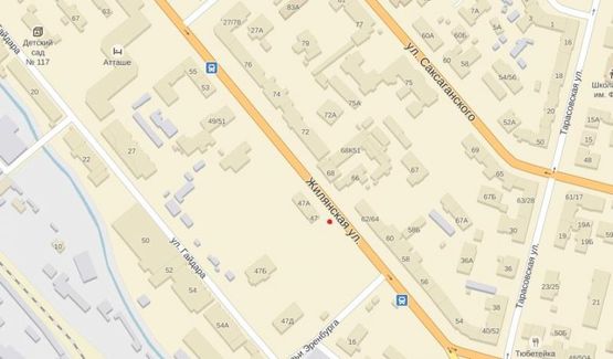 Схема рекламной плоскости по адресу Жилянская ул.47, направление к НСК "Олимпийский"