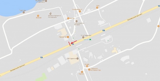 Схема рекламної площини за адресою Броварской пр-т, 400 м до моста Метро, в центр