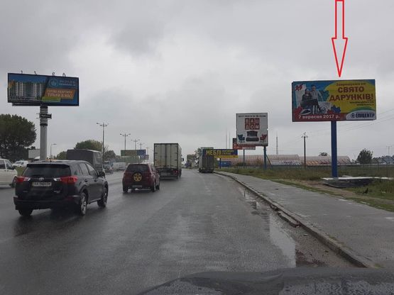 Схема рекламной плоскости по адресу Большая окружная 4х8 м 1050 м.до Жилянского моста