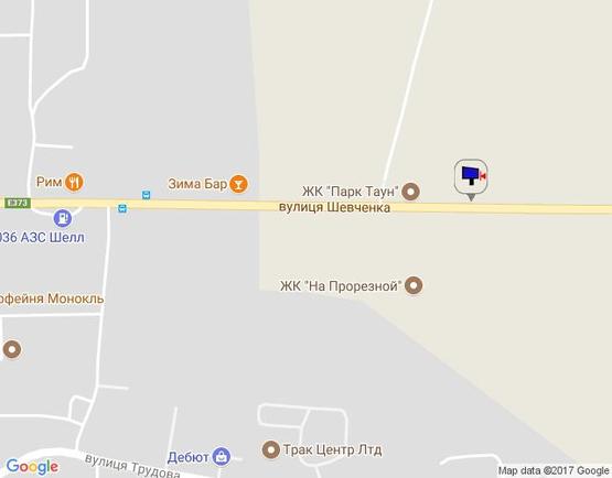 Схема рекламной плоскости по адресу м. Буча, траса М07, км 25+100 право, вул. Шевченка, в'їзд в Бучу,  ЖК "Парк Таун", навпроти офісу "ЖК На Прорізній"