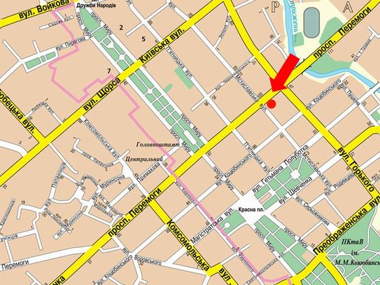 Схема рекламной плоскости по адресу проспект Победы, 101, маг Глянц (сторона Б)