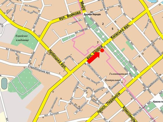 Схема рекламної площини за адресою ул Мазепы, 4, маг Кабани (сторона А)