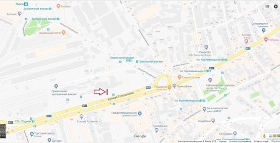 Схема рекламной плоскости по адресу Н-17 Під'їзд до м.Львів, перед Дублянами в сторону Львова