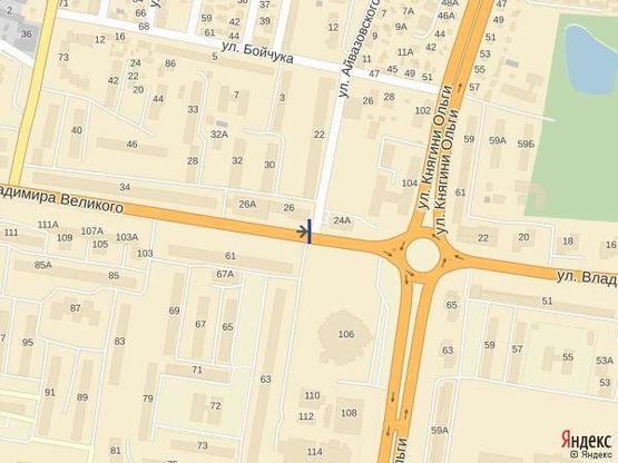 Схема рекламной плоскости по адресу В.Великого 26, McDonalds до вул. Кн.Ольги