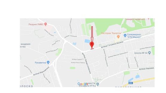 Схема рекламной плоскости по адресу вул.Мазепи,  СТРЦ SPARTAK (зупинка гр.транспорту)