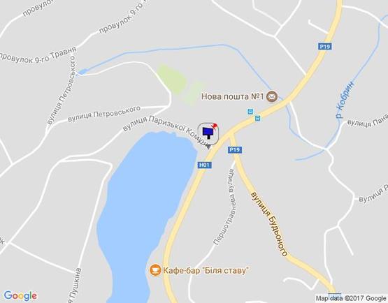 Схема рекламной плоскости по адресу м. Обухів, ул.. Жовтнева, Центральна автостанція м. Обухів