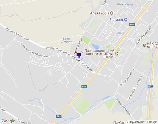 Схема рекламной плоскости по адресу м. Обухів, вул.. Каштанова, 9 , навпроти ринку "Ранковий", біля СТО