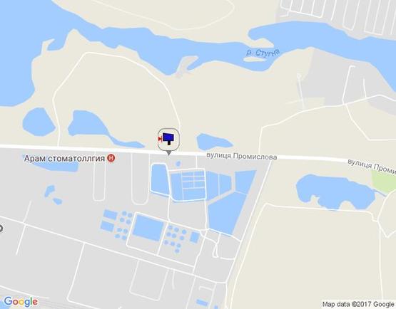 Схема рекламной плоскости по адресу м. Обухів, вул.Промислова, 16, на зупинці громадського транспорту "Стугна"