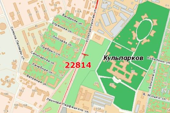 Схема рекламной плоскости по адресу Кульпарківська вул., 95 (в центр)