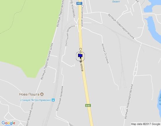 Схема рекламної площини за адресою Столичне шосе, 430 м від залізничного мосту, (в сторону Кільцевої дороги)