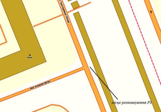 Схема рекламної площини за адресою Григоренка Петра пр. - Княжий Затон ул.