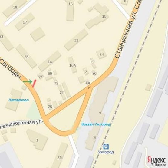 Схема рекламной плоскости по адресу просп.Свободи,67(навпроти Автовокзалу), напрям-пл.Кірпи