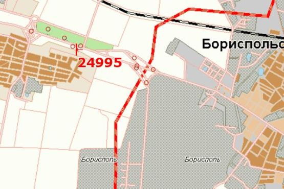 Схема рекламной плоскости по адресу Київ - Бориспіль, 20км+270м від Києва (№5 справа)  (в напр. Києва)