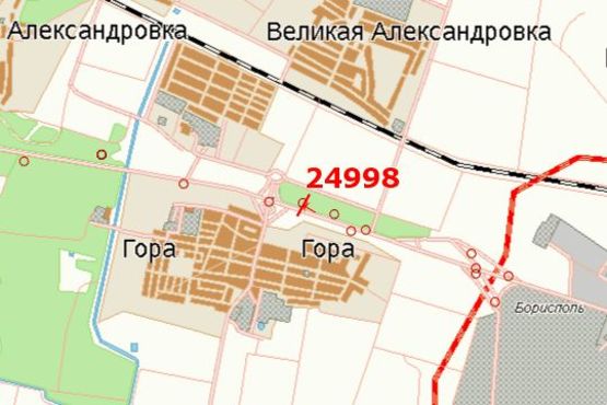 Схема рекламной плоскости по адресу Київ - Бориспіль, 19км+200м до Києва (№2 зліва) (в напр. Києва)