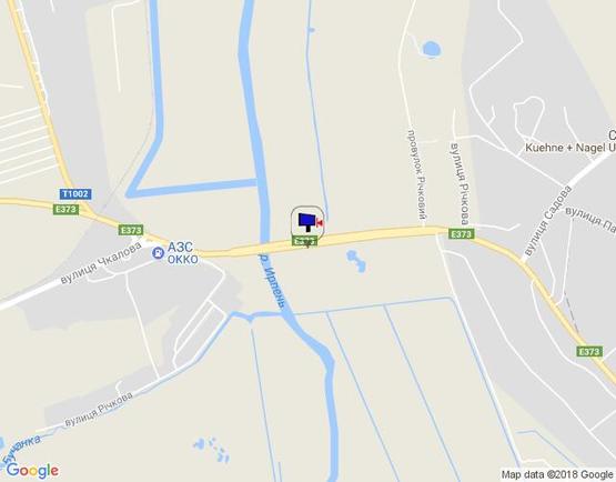 Схема рекламной плоскости по адресу м. Ірпінь, траса М-07, км 23+100 ліво