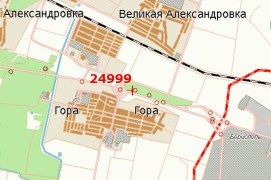 Схема рекламної площини за адресою Київ - Бориспіль, 19км+200м до Києва (№2 зліва) (в напр. Борисполя)