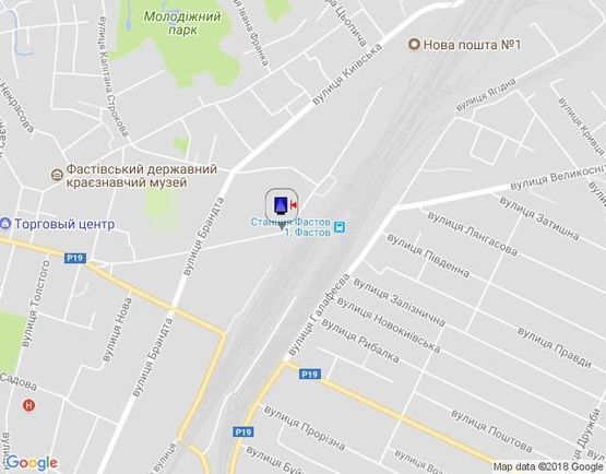 Схема рекламної площини за адресою г.Фастов, Привокзальная площадь