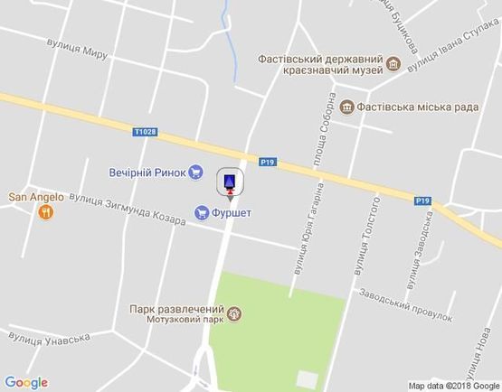 Схема рекламной плоскости по адресу г.Фастов, ул.Интернациональная, м-н Фокстрот