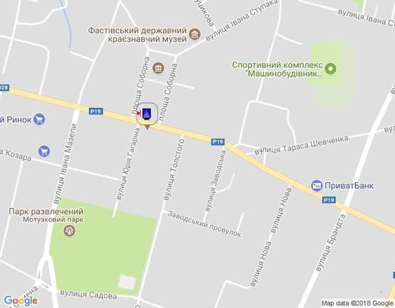 Схема рекламної площини за адресою г.Фастов, ул.Соборная, 27-31