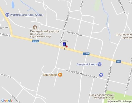 Схема рекламной плоскости по адресу г.Фастов, ул.Соборная, 63, м-н Космо